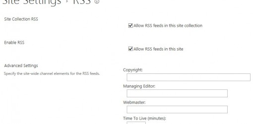 How to manage RSS options on SharePoint site?