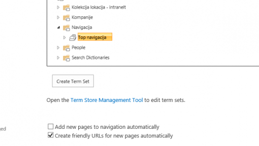 How to hide new pages in managed metada navigation?