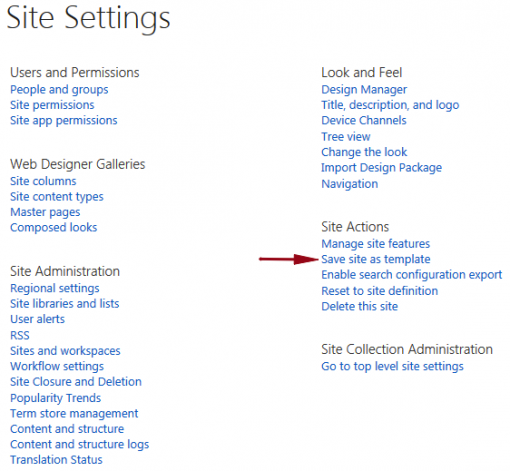 “Save as site template” option is missing in SharePoint Online